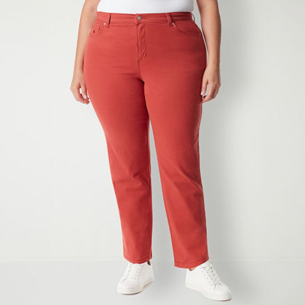 Gloria Vanderbilt Amanda Women’s Jeans, Size 16W Short, Autumn Blaze